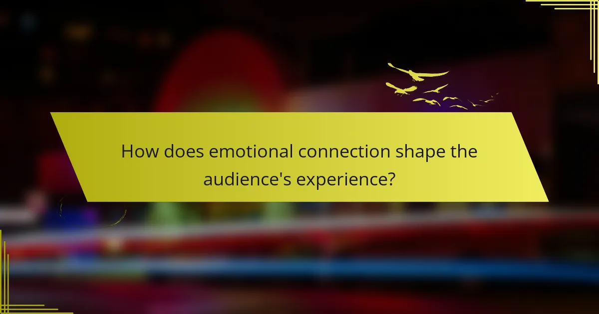 How does emotional connection shape the audience's experience?