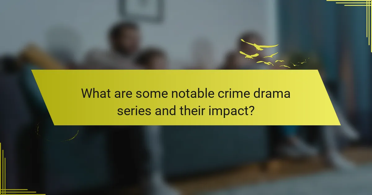 What are some notable crime drama series and their impact?