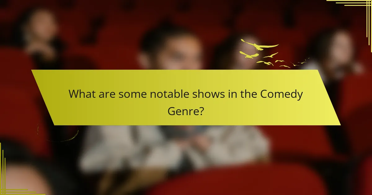 What are some notable shows in the Comedy Genre?