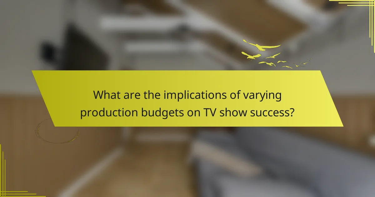 What are the implications of varying production budgets on TV show success?
