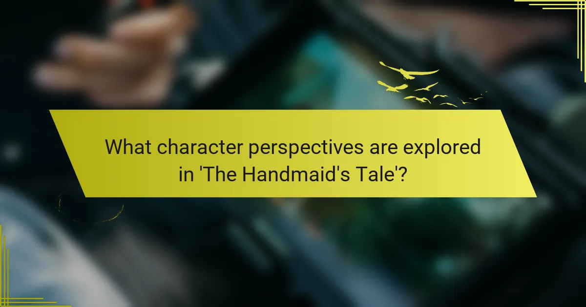 What character perspectives are explored in 'The Handmaid's Tale'?